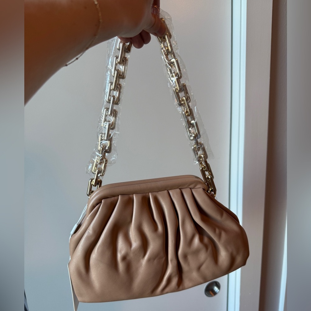 Urban Expressions Tan Shoulder Bag with Gold Chain